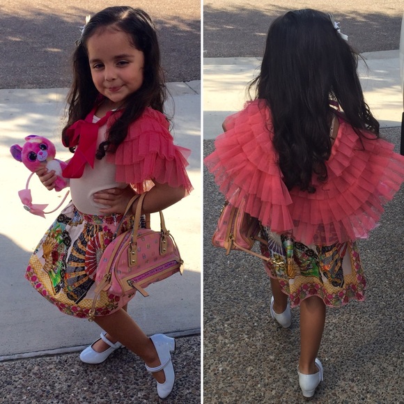 Joyfolie | Gia Blush Pink Ruffled Capelet | O/S - Picture 3 of 3